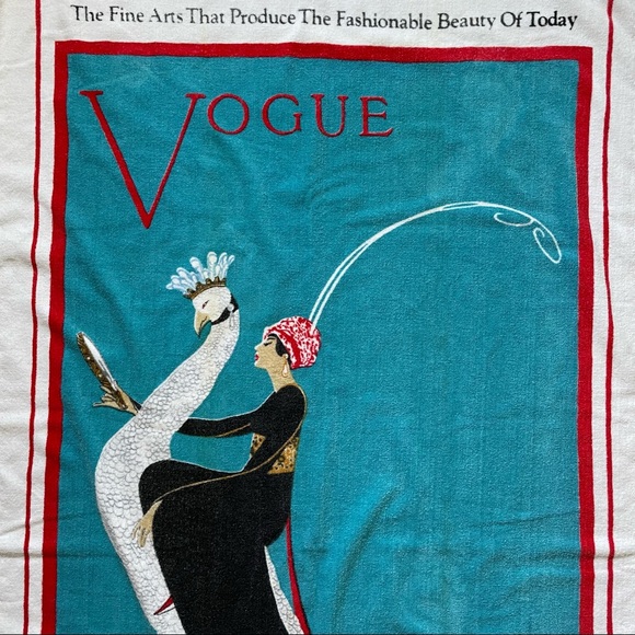Martex Other - VTG Martex Beach Towel Vogue Cover George Wolfe Plank Peacock Parade Art Deco